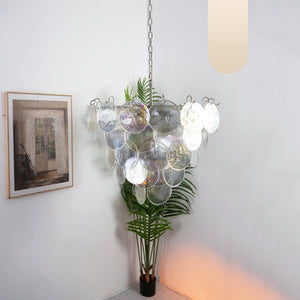 Glass Disc Iridescent Chandelier