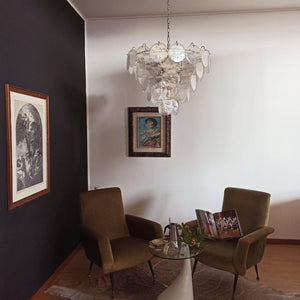 Glass Disc Iridescent Chandelier