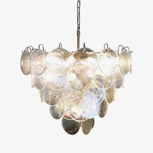 Glass Disc Iridescent Chandelier