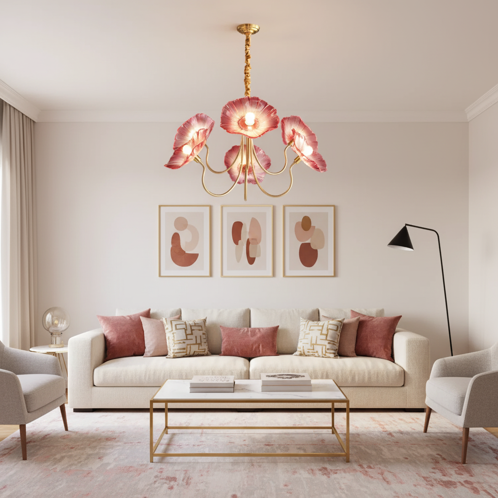 Murano Glass Flowers Chandelier