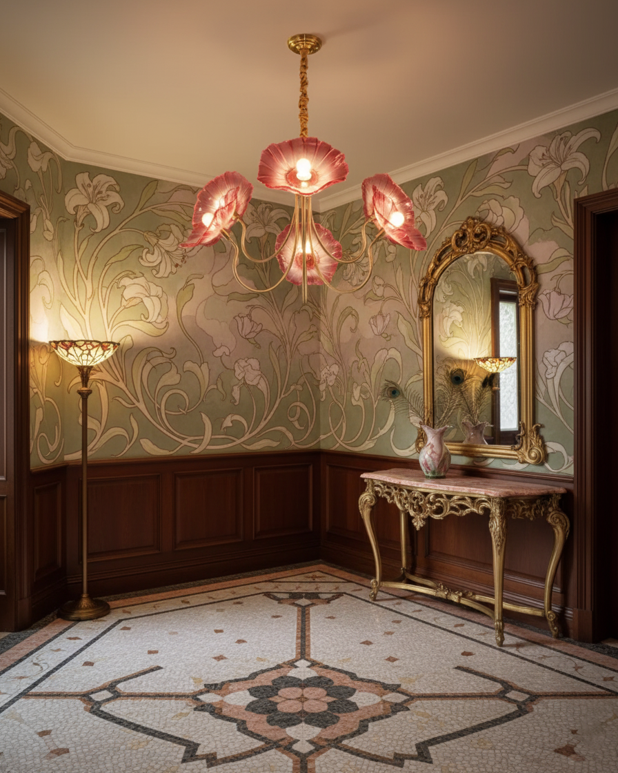 Murano Glass Flowers Chandelier