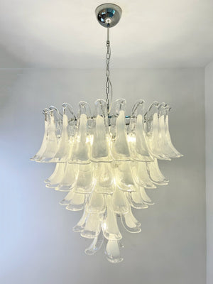 White Glass Petals Chandelier