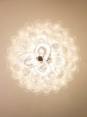 White Glass Petals Chandelier