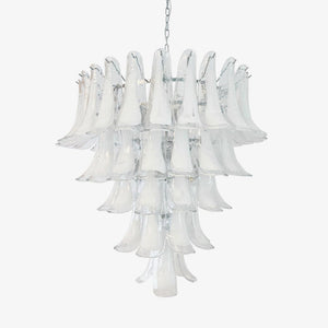 White Glass Petals Chandelier