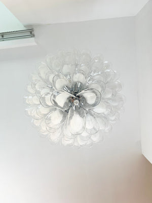 White Glass Petals Chandelier
