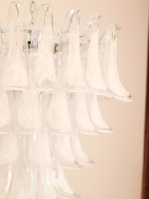 White Glass Petals Chandelier