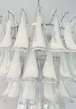 White Glass Petals Chandelier