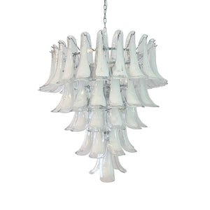White Glass Petals Chandelier