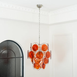 Orange Disk Glass Chandelier