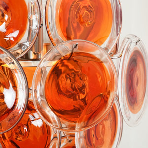 Orange Disk Glass Chandelier