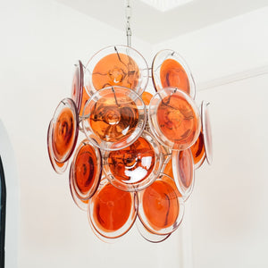 Orange Disk Glass Chandelier