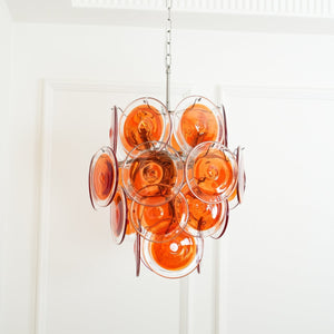 Orange Disk Glass Chandelier