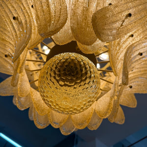 Glass Palmette Chandelier