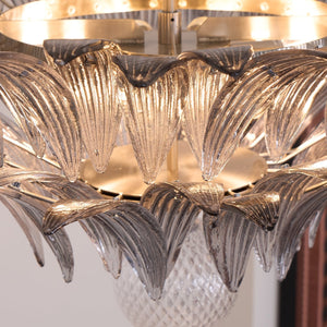 Glass Palmette Transparent Chandelier