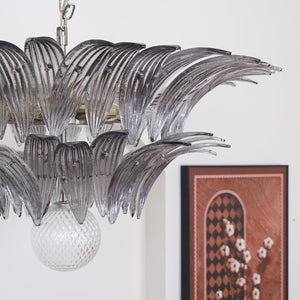 Glass Palmette Transparent Chandelier
