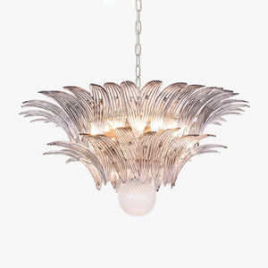 Glass Palmette Transparent Chandelier