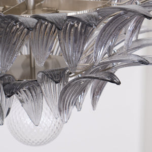 Glass Palmette Transparent Chandelier