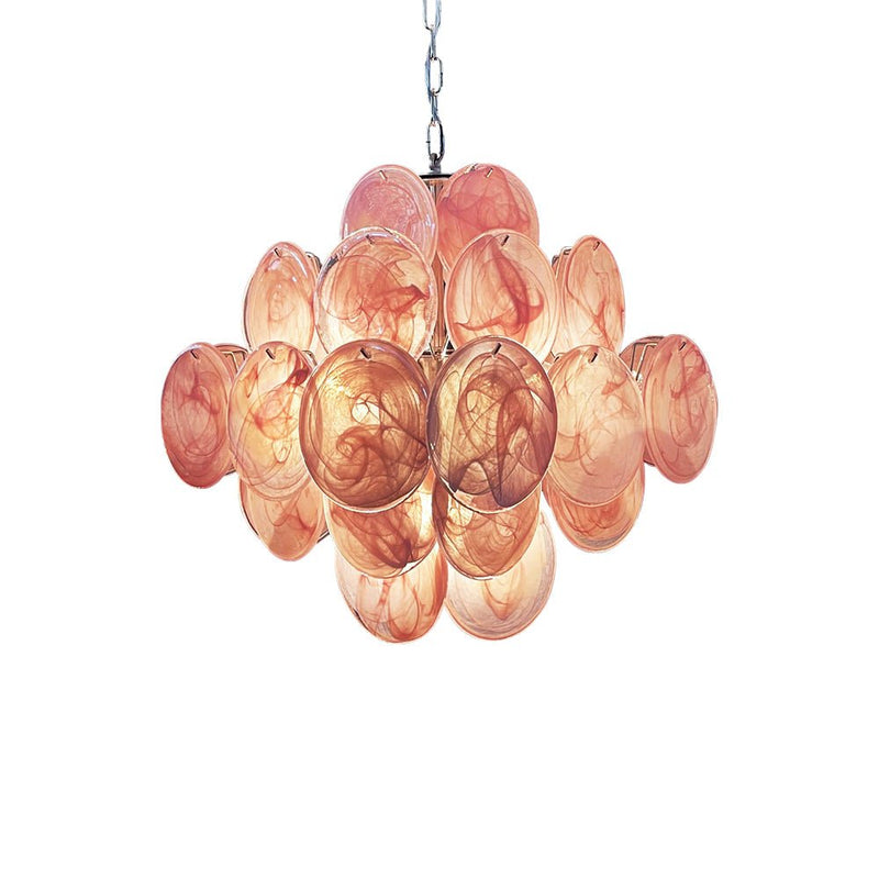 Glass Pink Disc Chandelier – detail 21