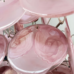 Glass Pink Disc Chandelier