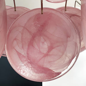 Glass Pink Disc Chandelier
