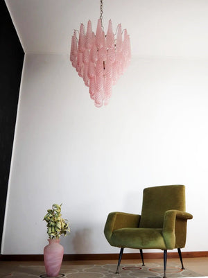 Pink Glass Dewdrop Chandelier