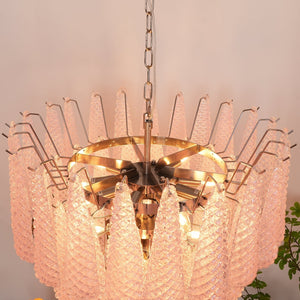 Pink Glass Dewdrop Chandelier