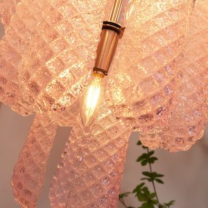 Pink Glass Dewdrop Chandelier