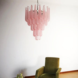 Pink Glass Dewdrop Chandelier