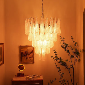 Pink Glass Dewdrop Chandelier