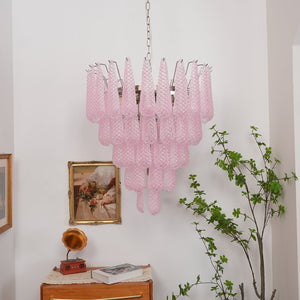 Pink Glass Dewdrop Chandelier