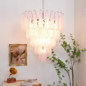 Pink Glass Dewdrop Chandelier