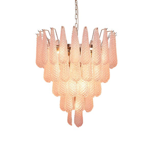 Pink Glass Dewdrop Chandelier