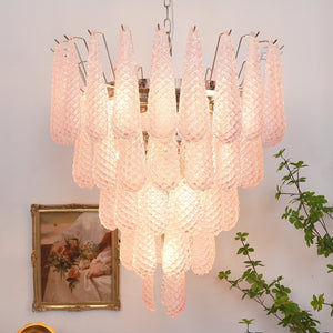 Pink Glass Dewdrop Chandelier