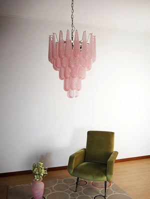 Pink Glass Dewdrop Chandelier