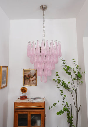 Pink Glass Dewdrop Chandelier