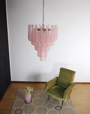 Pink Glass Dewdrop Chandelier