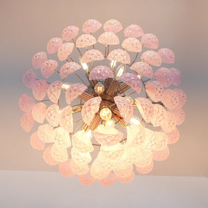 Pink Glass Dewdrop Chandelier