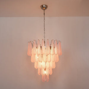 Pink Glass Droplet Chandelier