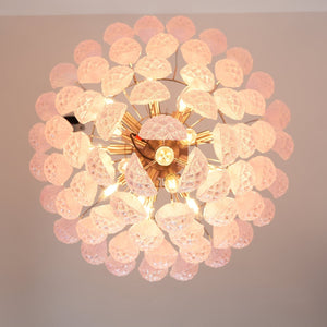 Pink Glass Droplet Chandelier