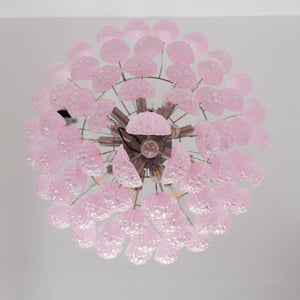 Pink Glass Droplet Chandelier