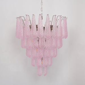 Pink Glass Droplet Chandelier