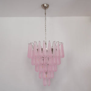 Pink Glass Droplet Chandelier