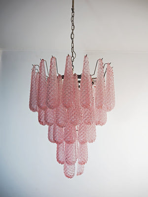 Pink Glass Droplet Chandelier