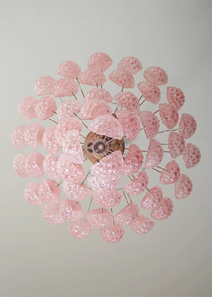 Pink Glass Droplet Chandelier