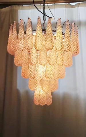 Pink Glass Droplet Chandelier