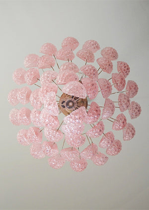 Pink Glass Droplet Chandelier