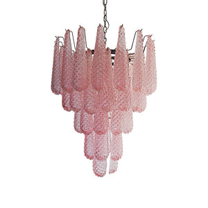 Pink Glass Droplet Chandelier