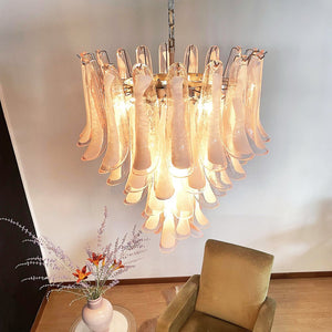 Pink Glass Petals Chandelier