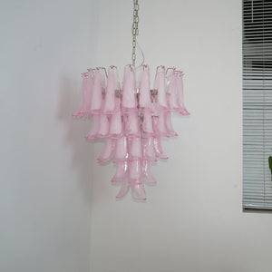 Pink Glass Petals Chandelier