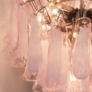 Pink Glass Petals Chandelier